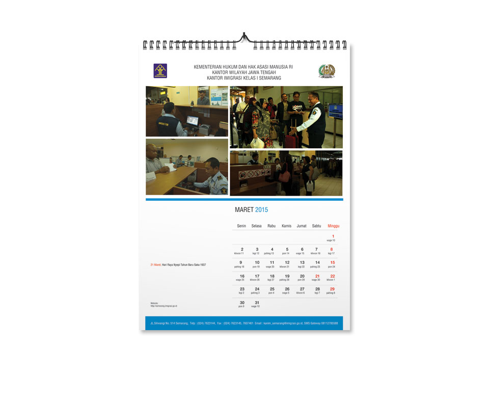  Kalender Kemenkumham Th 2019 Graphic Design Agency 